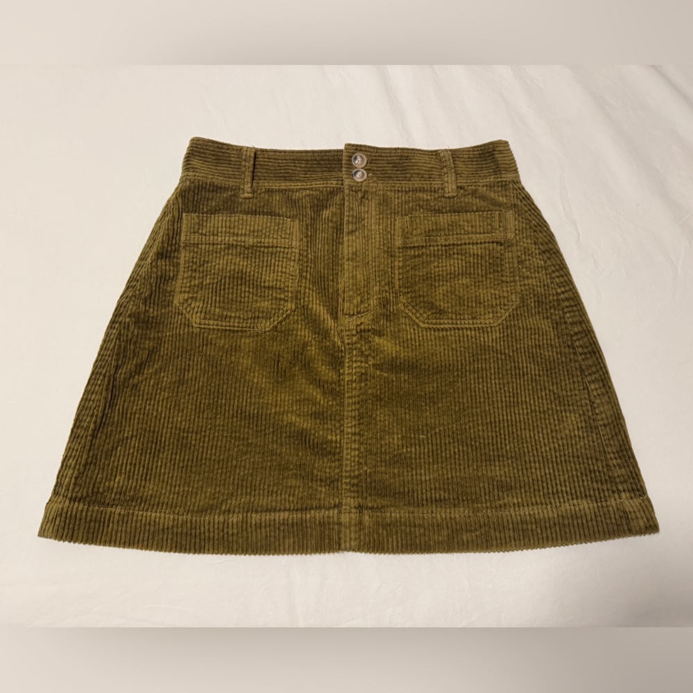 Madewell Olive Green Corduroy Short Skirt Size 6